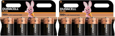 Duracell Plus D Alkaline Batteries, 8 Pack