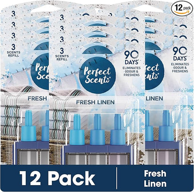 Perfect Scents Air Freshener Refill, Fresh Linen, 12 Pack 20ml